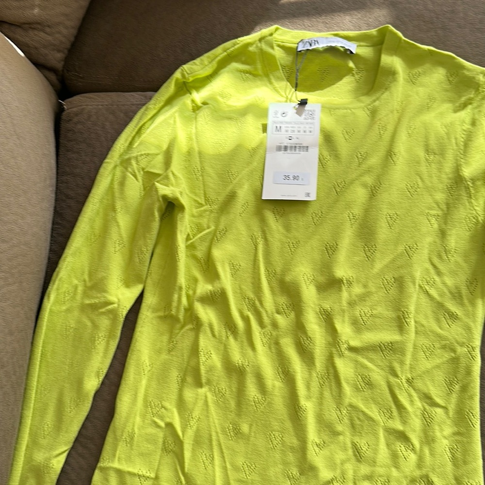 Zara Lime Green top NWT